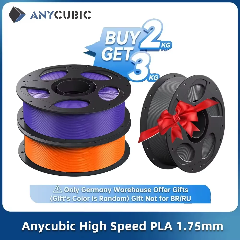 ANYCUBIC 1 kg/rotolo Filamento PLA ad alta velocità 1.75mm Plastica per stampante 3D Materiali di consumo in gomma per ANYCUBIC KOBRA Serie 2
