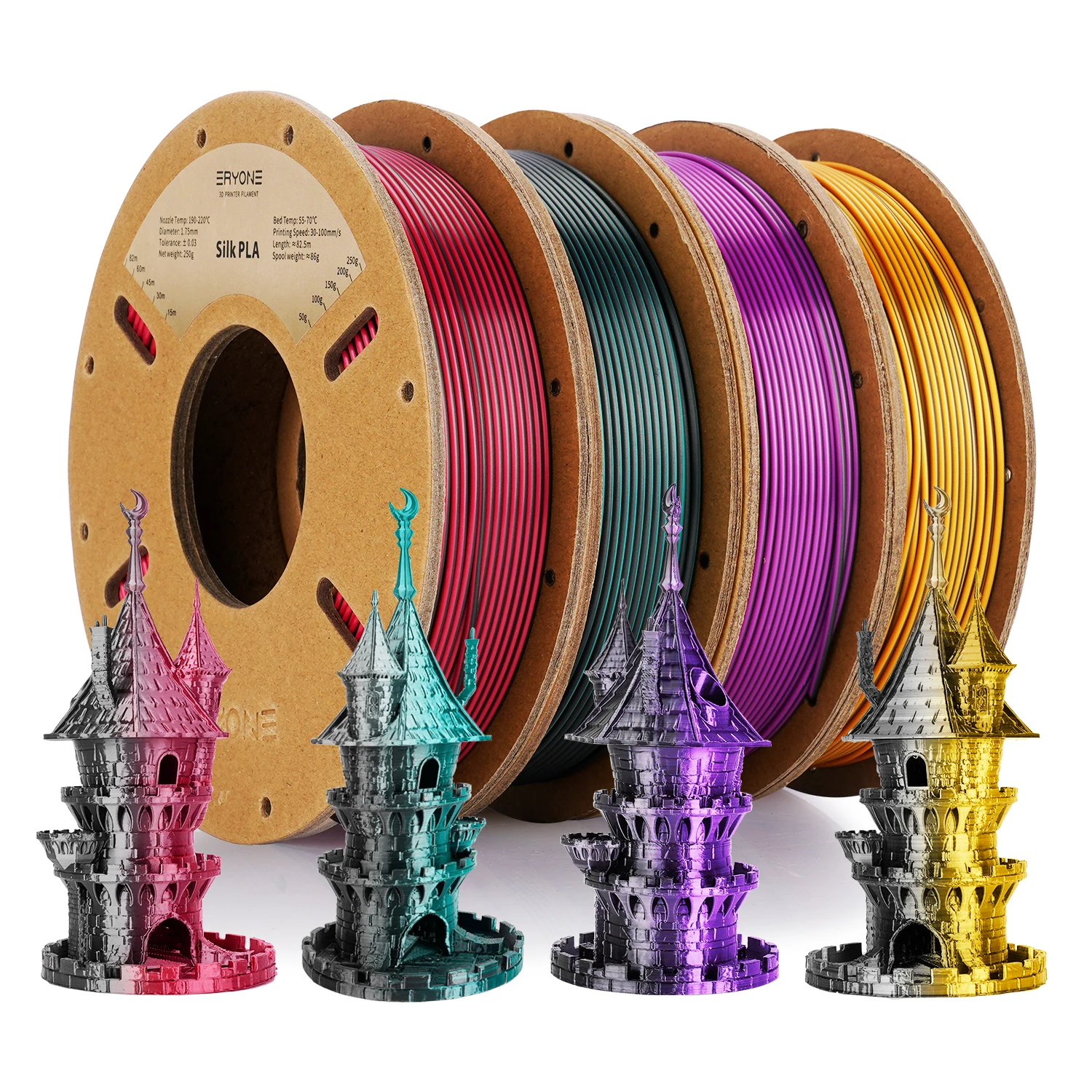 ERYONE 250G Seta opaca bicolore/Seta tricolore/Filamento PLA 1,75 mm ± 0,03 Per la stampa 3D Spedizione veloce