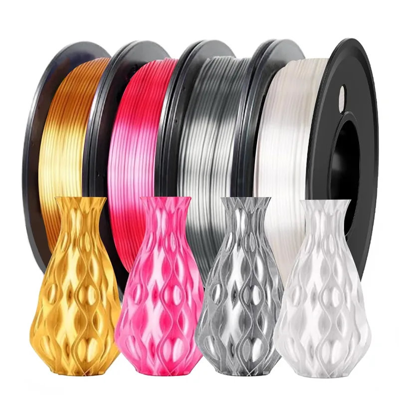 Nuova stampante 3D Filamento PLA 1.75mm 250g 1kg Filamento di seta Shiney PLA Bundle Materiale di stampa 3D Filamento Oro Argento Bronzo