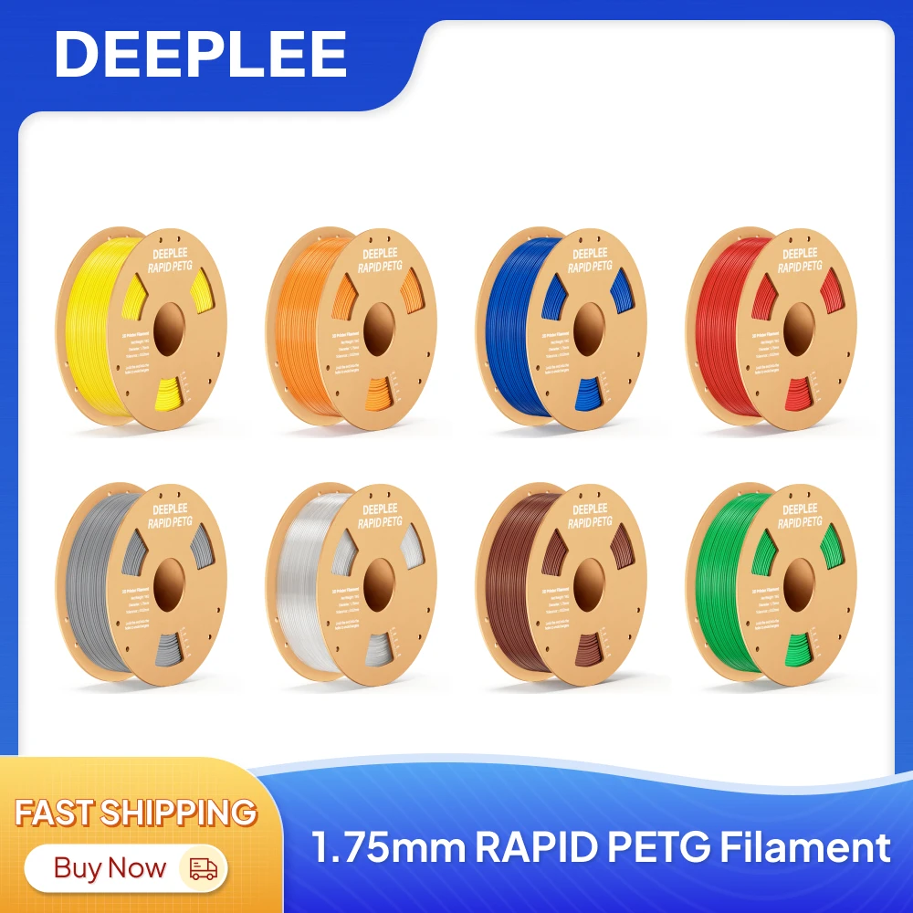 DEEPLEE Filamento PETG rapido 1,75 mm 1 kg Materiali per stampa 3D Filamento nero PETG 1 kg Adatto per la maggior parte delle stampanti 3D FDM DEEPLEE