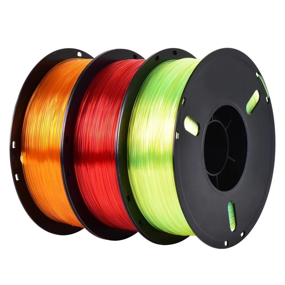 Filamento PETG Trasparente 1.75mm 1kg/500g/250g/200g, Filamento Trasparente PETG Rosso Blu Verde Arancione ad Alta Resistenza