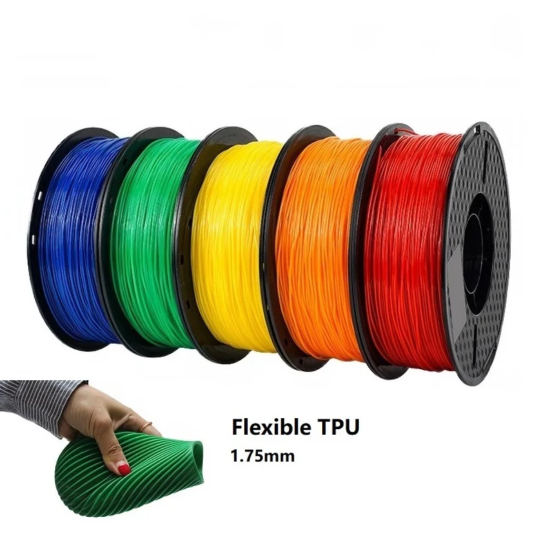 Filamento flessibile TPU 1.75mm 1KG Filamento 3D TPU Materiale di stampa Filamento trasparente Turchese per stampante 3D TPU Filamento