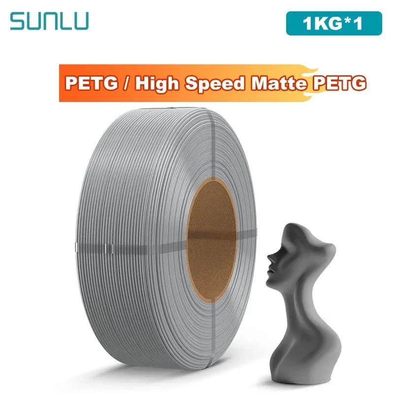SUNLU 1KG PETG/Filamento PETG opaco ad alta velocità 1,75mm 1KG senza vassoio Filamento stampante 3D per stampante 3D, Rifllare il filamento