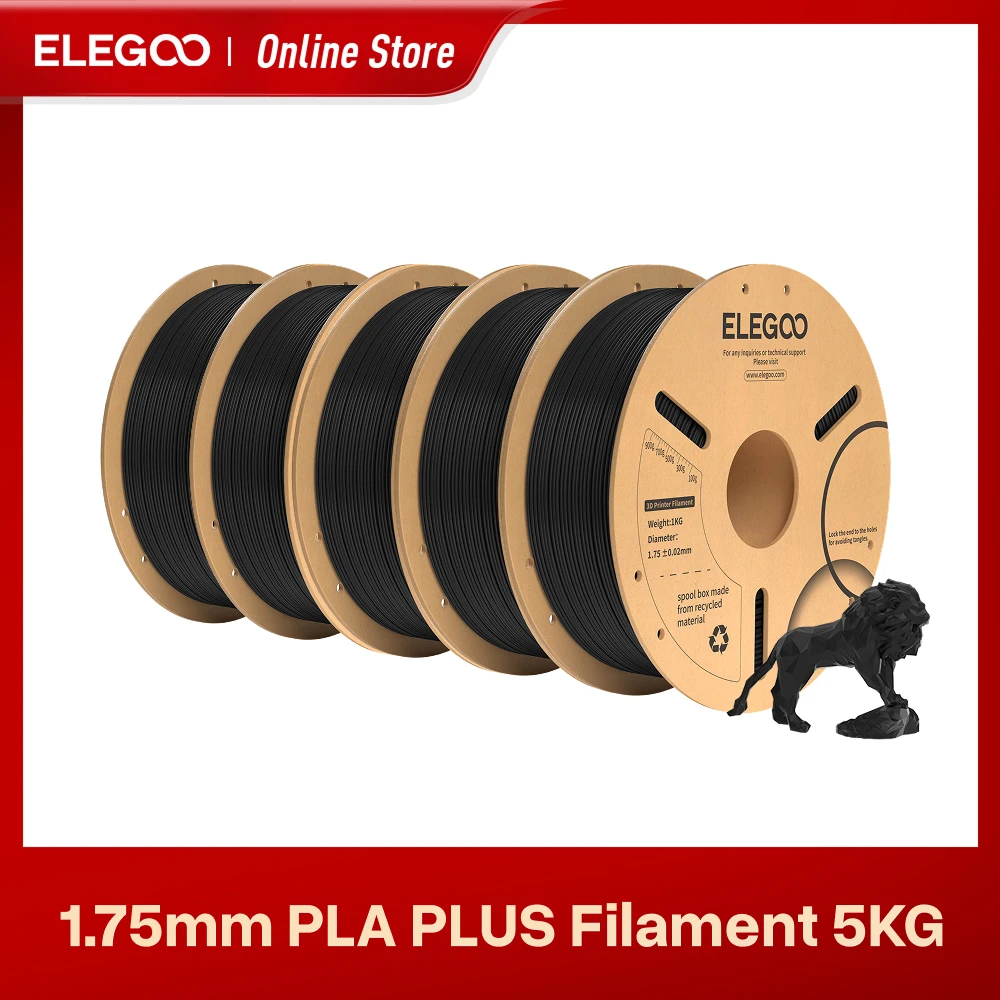 ELEGOO 10KG PLA+ Filamento 1,75mm Filamento 3D per stampante 3D FDM Plastica per stampante 3D Elegoo per CZ/US