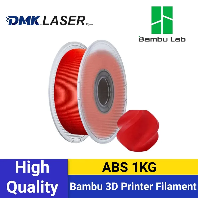 Filamento ABS per Stampante 3D Bambu Lab, Ultra-Basso Odore, Alta Resistenza, Resistente al Calore, Stabilità, Bobina da 1kg con Parametri RFID Intelligenti