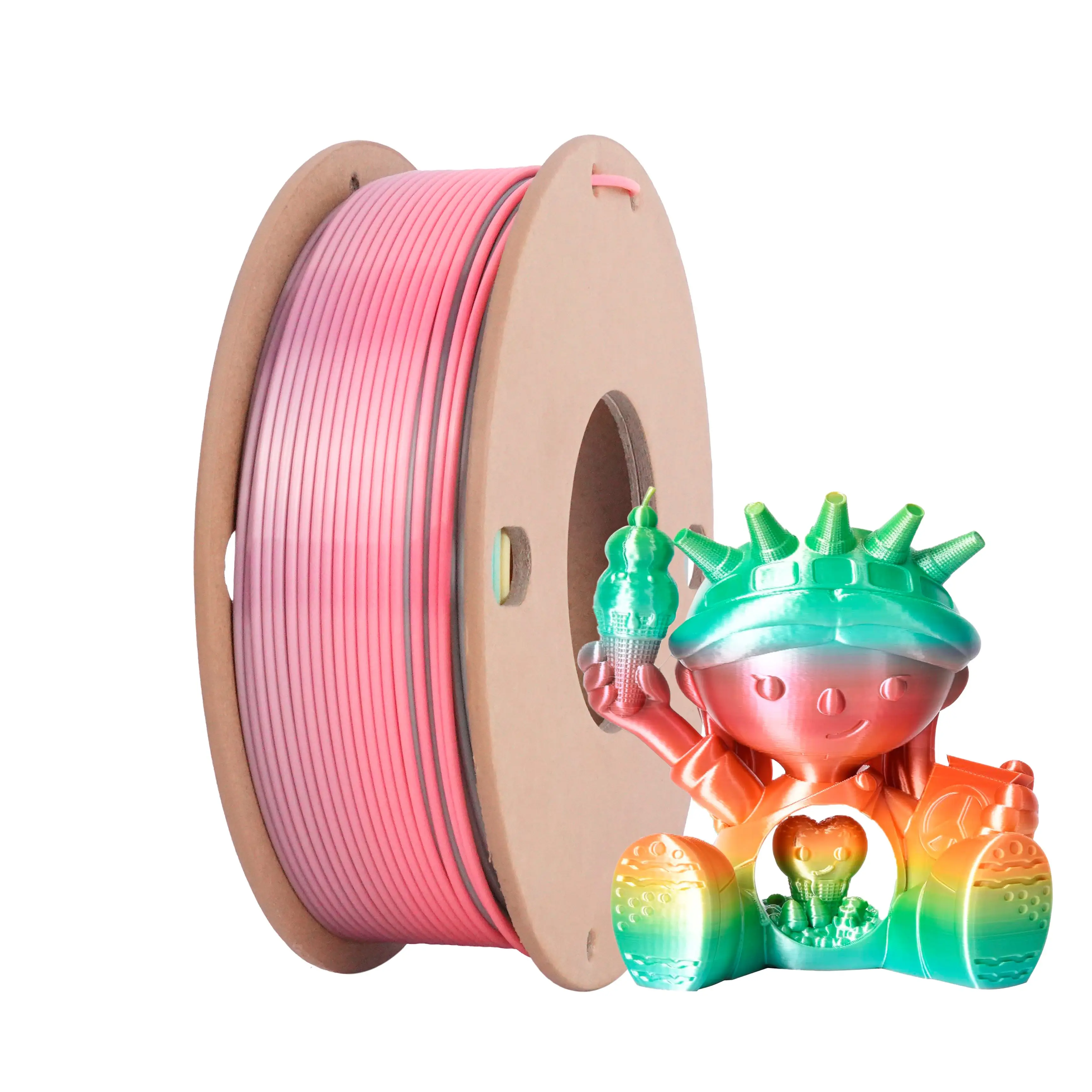 Filamento PLA per Stampante 3D Silk Dreamy Rainbow 0,25KG 1,75mm Lucido Multicolore Cangiante Dimensioni del Filamento PLA per Stampa 3D
