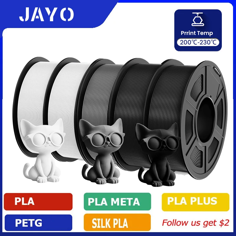 JAYO 5 Rotoli PLA/PLA Plus/petg/ABS/TPU/PLA meta/PLAYG/HS-PLA Filamento per stampante 3D 1,75 mm FDM Materiali per stampante 3D per stampante 3D