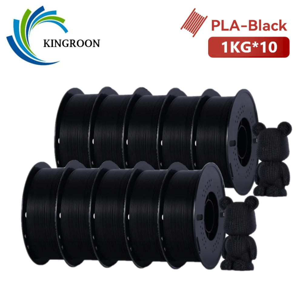 Filamento PLA KINGROON 10KG per stampante 3D 1,75 mm, vendita all'ingrosso, materiali per stampa 3D, avvolgimento ordinato, confezione sottovuoto, spedizione rapida