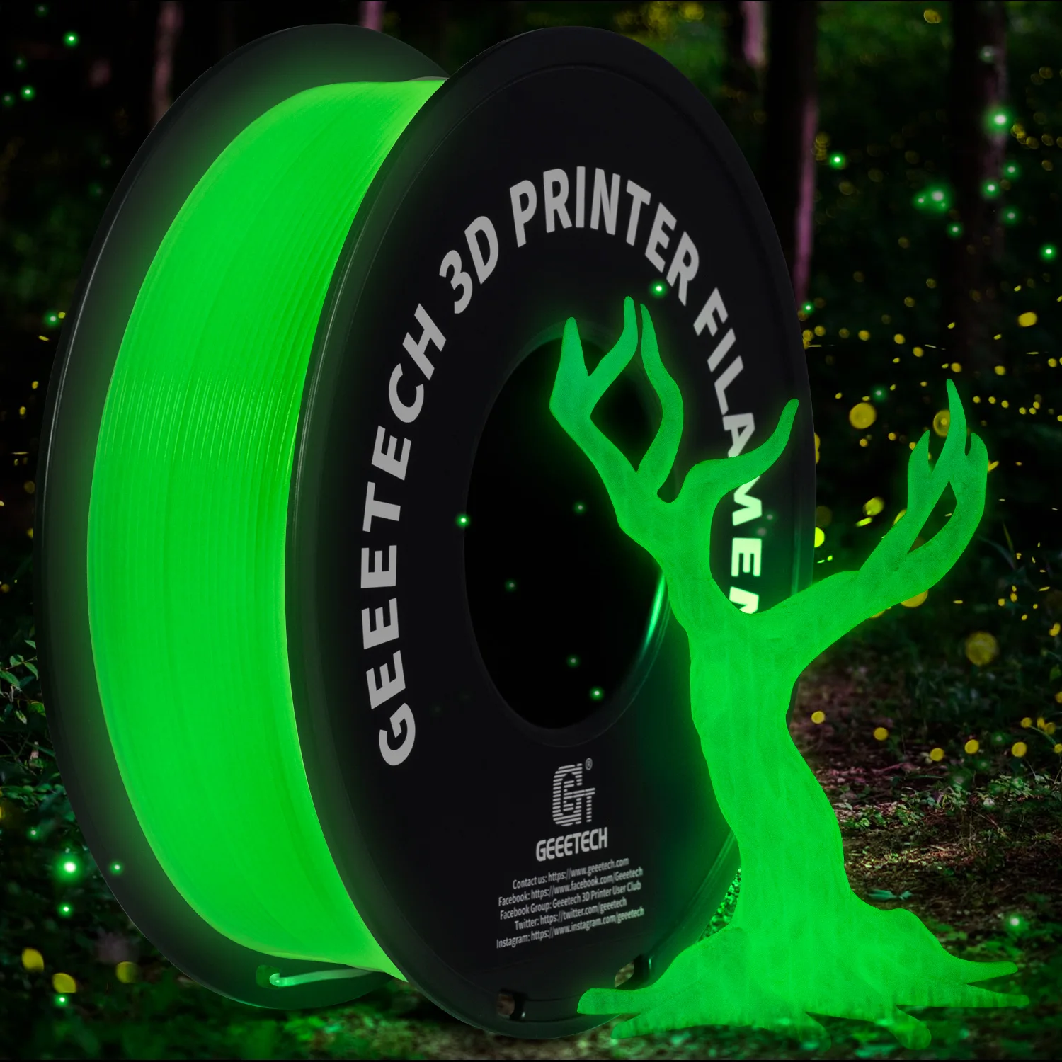 GEEETECH Filamento PLA luminoso per stampante 3D 1,75 mm 1 kg che si illumina al buio Materiali di stampa 3D PLA in plastica all'ingrosso