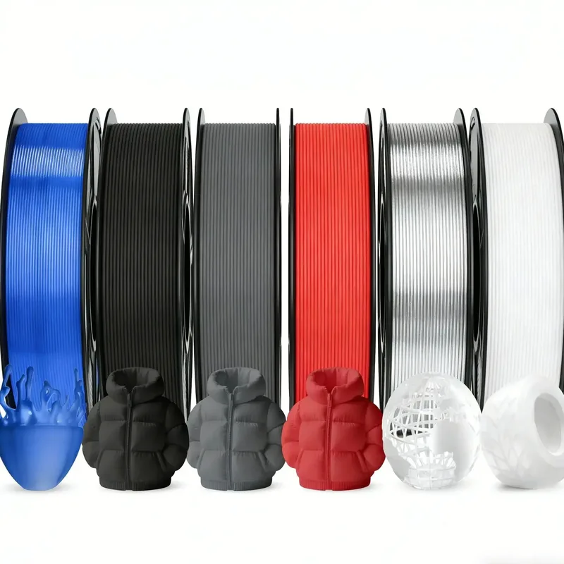 Filamento Flessibile TPU 95A per Stampante 3D, 1.75mm, Morbido, Confezione da 6 Pezzi da 250g