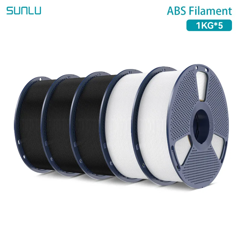 Filamento per stampante 3D SUNLU 1,75 mm 1 kg/rotoli Filamento per stampa 3D in ABS bianco e nero Materiale per stampa 3D per stampante 3D