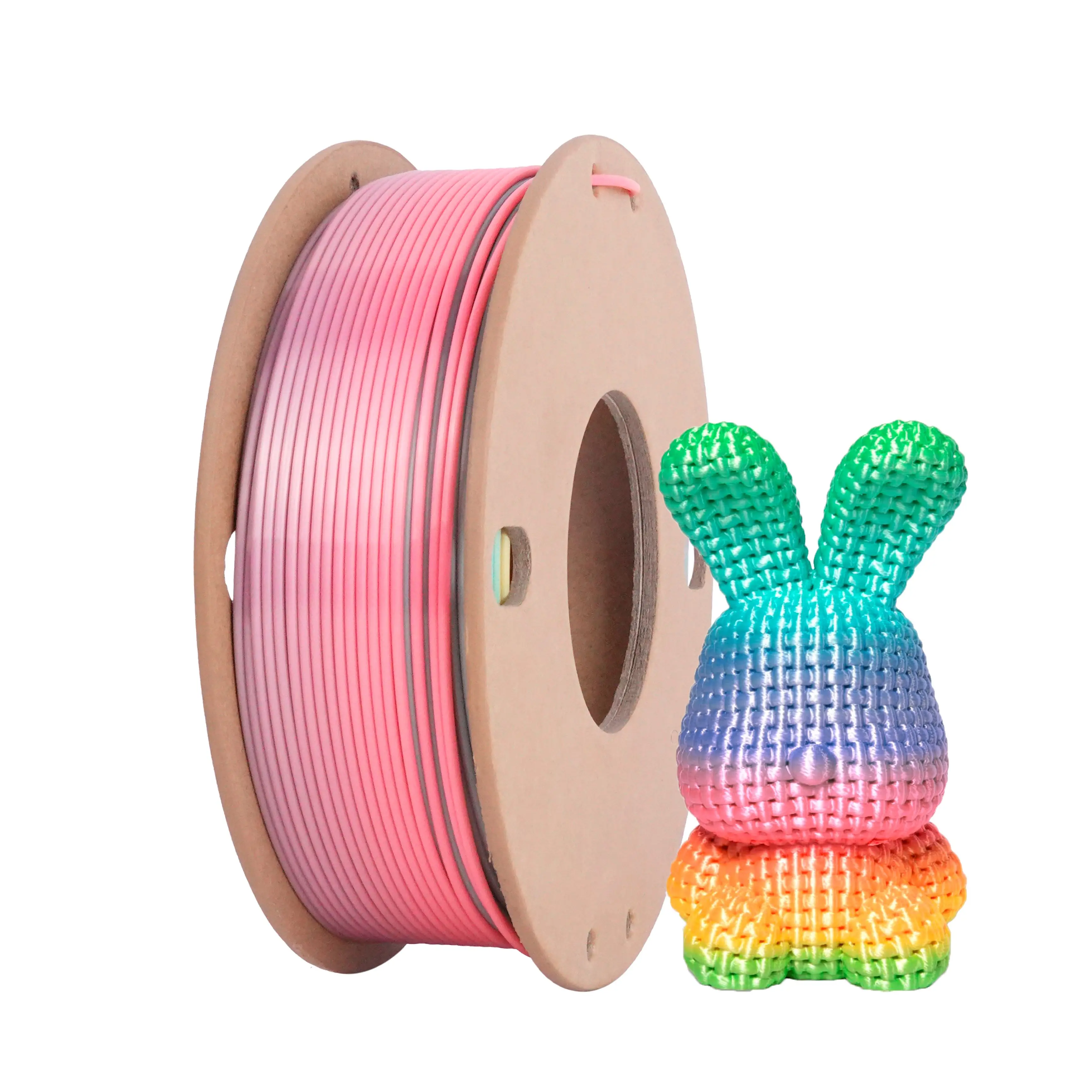 Filamento PLA 0,25KG Silk Dreamy Rainbow per Stampante 3D, 1,75mm, Lucido Multicolore Cangiante, Filamento PLA per Stampa 3D