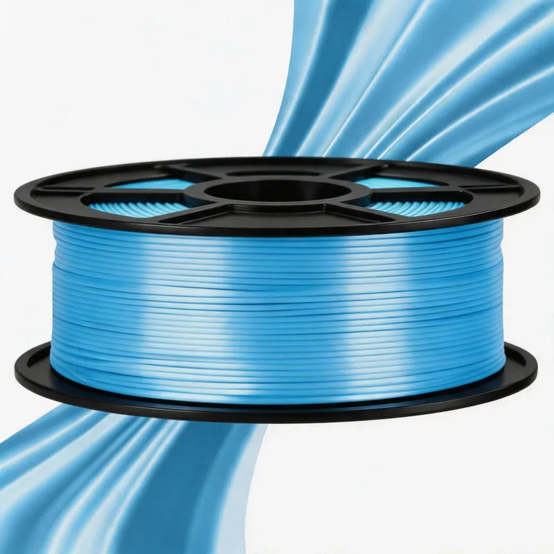 Filamento PLA Seta Blu 1.75mm per Stampante 3D con Superficie Lucida, Bobina da 250g di Filamento PLA Seta Lucido per Stampa 3D