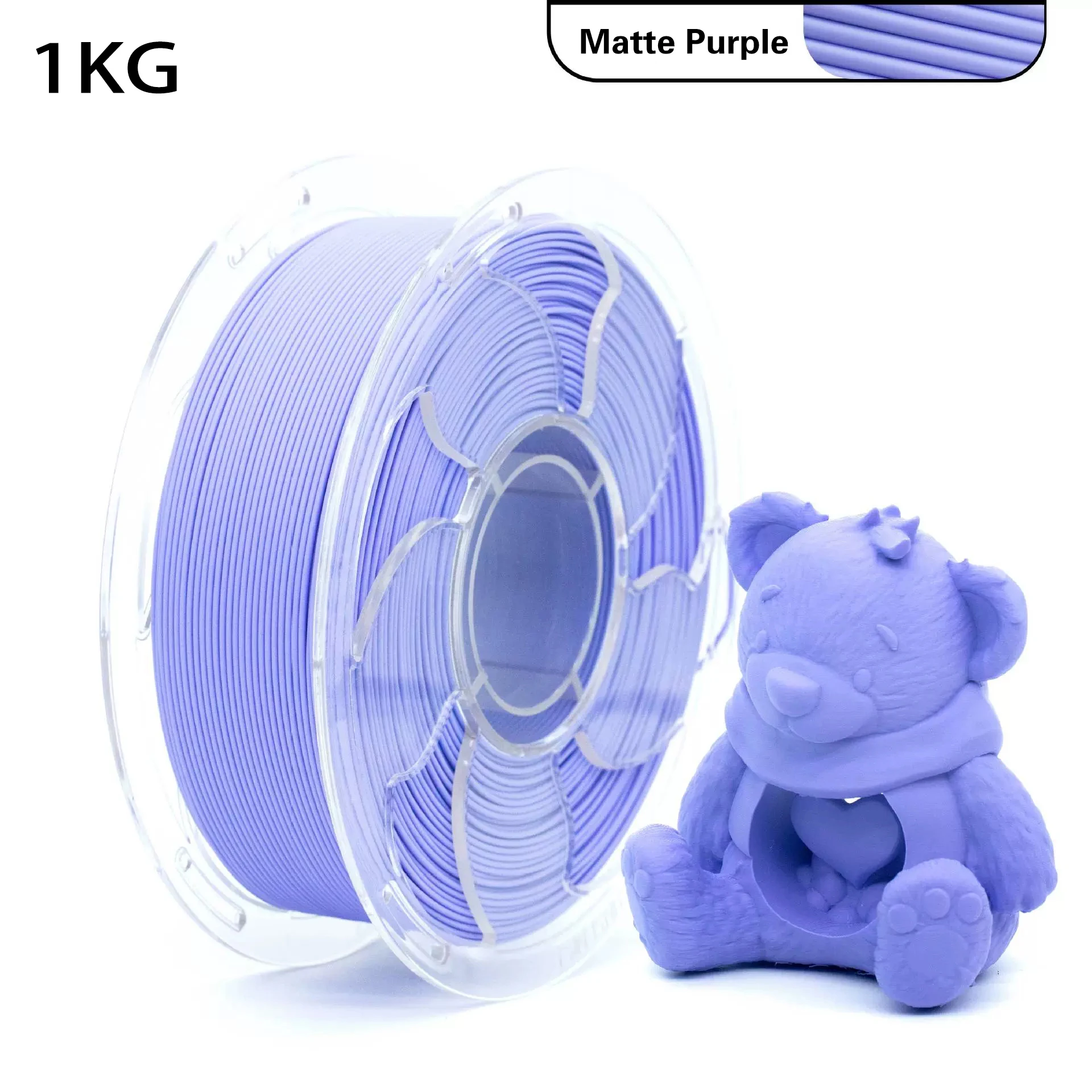 Filamento PLA Opaco per Stampante 3D 1.75mm Bobina da 1KG Precisione Dimensionale +/-0.02mm Superficie Liscia Senza Bolle