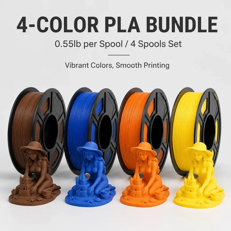 Filamento PLA Plus da 1,75 mm ad alta velocità 600 mm/s ±0,02 mm per stampanti 3D FDM, colori Caffè, Blu, Arancione, Giallo, bobine da 0,55 libbre, totale 1 kg