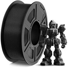 Filamento PETG 1,75mm Nero 1kg, Stampante 3D, Resistente, Trasparente, Precis...