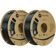 Polymaker Filamento ABS 2x1kg Confezione, 211 - 1,75mm Nero*2 (Codice Esagonale: #16161a)