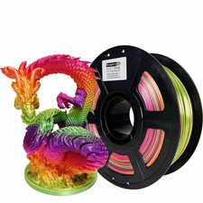 Filamento stampante 3D PLA 1,75 mm, seta caramella arcobaleno S3, multicolore, peso netto 1...