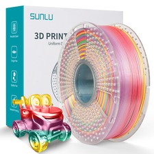 Sunlu SILK filamento stampante 3D PLA+ SILK 1,75mm 1kg arcobaleno effetto seta