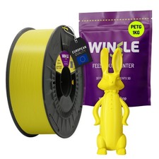 WINKLE Filamento PETG 1.75mm Giallo Limone, Bobina da 1kg, Filamento per