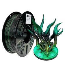 Filamento per Stampante 3D in PLA Da 1,75 Mm, Galaxy Green E Nero, 1 Kg (2,2 Lib