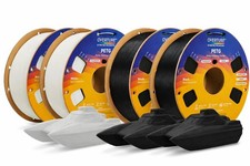 Confezione 4 Filamenti PETG Overture 1,75mm – 2 Bobine Nero 2 Bianco – 1kg – Stampante 3D