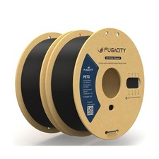 Fugacity Filamento PETG 1,75 mm, Filamento Nero per Stampante 3D 2 Rotoli 1 kg Bobina Panino