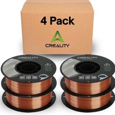 Creality Silk PLA Filamento Confezione da 4 - 1,75 mm, Alta Lucidità, Bobine da 2,2 libbre, Rame Rosso