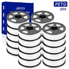 JAYO 20KG Bianco PETG 1,75mm Filamento per stampante 3D 1,1KG Elevata tenacità