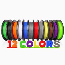 PLA Pro Confezione Filamento Stampante 3D 1.75mm, Dikale 12 Confezioni Colori Assortiti,