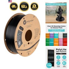 Filamento ABS 1,75mm Nero Filamento Stampante 3D 1,75mm Resistente al Calore 1kg - Pol...