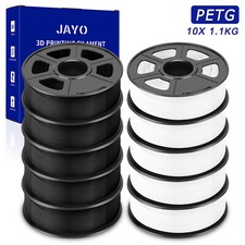 JAYO 10KG PETG Nero Bianco 1,75mm Filamento per stampante 3D Bobina di cartone