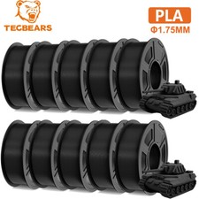 TECBEARS 10KG PLA Filamento per stampante 3D Filamento PLA Nero 1,75mm