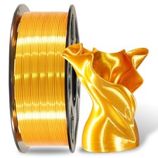 MIKA3D Filamento per stampa 3D in seta PLA oro lucido, 1 kg 2,2 libbre 1,75 mm seta-oro