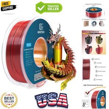 Silk PLA Tri Color Filament 1.75mm 3D Printer Filament, Coextrusion Red Gold ...