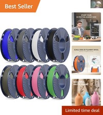 Confezione da 8 Filamento PLA Opaco 1,75mm - 2kg Bobine Totale Leggere, Multicolore