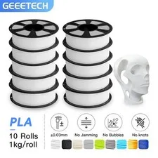 10 kg Geeetech stampante 3D PLA bianco filamento 1,75 mm 10 pezzi 10 * 1 kg all'ingrosso