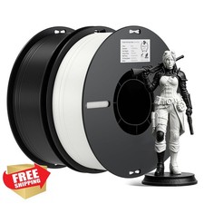 Creality Filamento PLA 1,75mm, Confezione Bianco e Nero, Alta Precisione