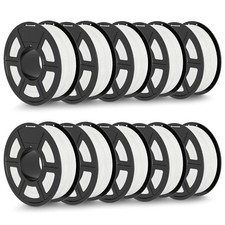 TECBEARS Filamento PLA Matte 1.75mm Bianco 1KG*10 Filamento per Stampante 3D