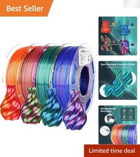 Pacchetto filamento stampante 3D Silk PLA: lucido doppio colore 1,75 mm, bobine 4x200 g