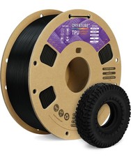 OVERTURE Filamento TPU 1,75mm Rotolo Flessibile, 95A Morbido Tpu 3D, 1kg Tpu Nero