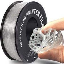 Geeetech 1,75 mm filamento TPU trasparente 1 kg 95 A elasticità stampante 3D filamento
