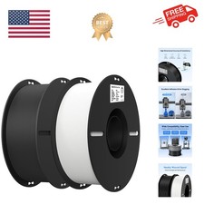 Confezione Filamento 2kg PLA Bianco e Nero 1,75mm per Stampa 3D Senza Grovigli...