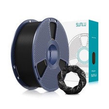 SUNLU PLA Plus Filamento 1,75 mm Nero 1 kg, Filamento per stampante 3D ben avvolto 1.