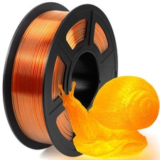 Filamento PETG Trasparente 1,75mm 1kg, Cristallo Trasparente Arancione Stampante 3D Filamen...
