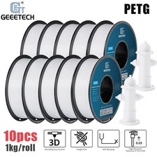 Filamento stampante 3D GEEETECH 10 KG PETG bianco 1,75 mm 1 kg/rotolo materiali di consumo forti