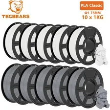 TECBEARS PLA Filamento classico 10KG per stampanti 3D 600mm/s Alta velocità
