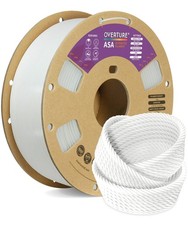 OVERTURE ASA Filamento Bianco Premium da 1.75mm, 1kg Bobina(2.2lbs), Precisione 