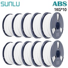 SUNLU 10KG filamento stampante 3D ABS bianco 1,75 mm ABS bianco 10*1KG no bolle