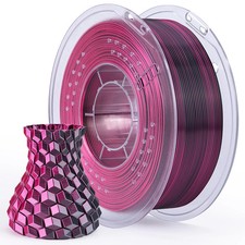 ELEGOO Filamento Seta PLA 1,75 mm Due Colori Nero Rosso 1 KG, Silk PLA Filamento